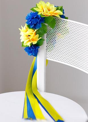 Віночок для волосся патріотичний з стрічками