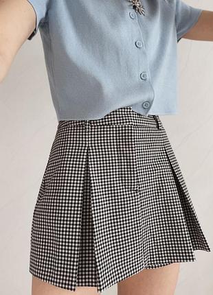 Шорти-спідниця в клітинку zara