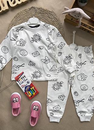 Піжама розмальовка дівчинка