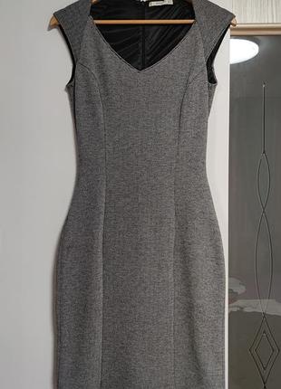 Трикотажное платье-футляр от mango 🩶🩶