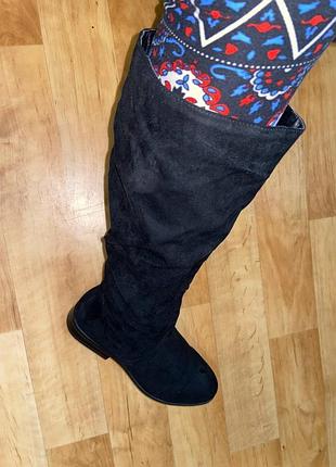 Замшевые сапоги на змейке uk6