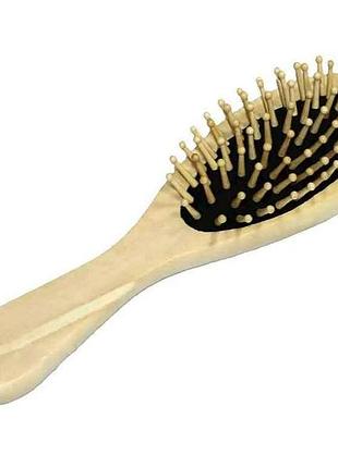 Гребінець д/волосся деревяна з дерев. масажками 21,5см тм китай