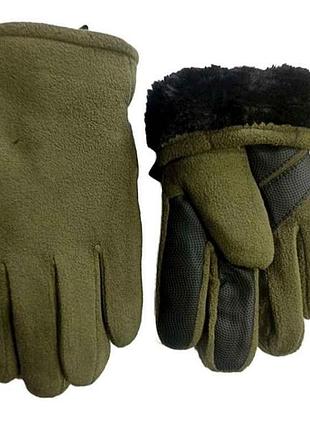 Перчатки хаки плюш на флисе арт.140 пм2м р.l тм piush