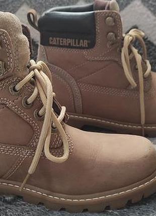 Шкіряні світло-коричневі черевики caterpillar (cat)