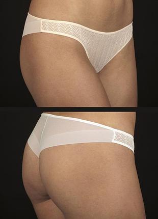 Жіночі мереживні трусики бразиліана selene s (42) пудровий іспанія