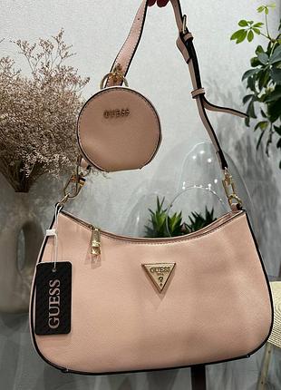Нежная красавица: розовая сумка guess naya crossbody bag (оригинал!)