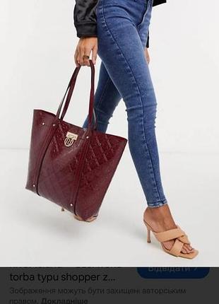 Сумка жіноча шопер велика колір марсала