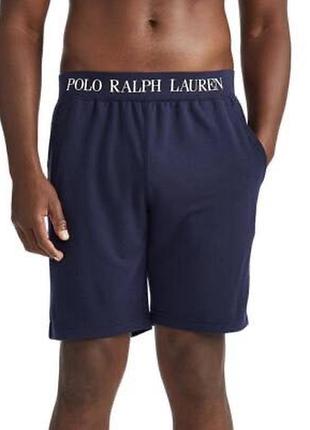 Темно-синие домашние шорты polo ralph lauren с логотипом на поясе