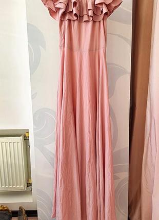 Вечірня сукня  максі ніжно-рожевого кольору (відтінок blush) від бренду yulia prokhorova , розмір s