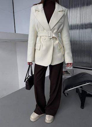 Кашемировый пиджак на подкладке с поясом