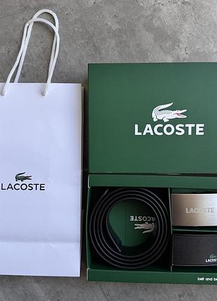 Чоловічий ремінь lacoste, подарунковий набір