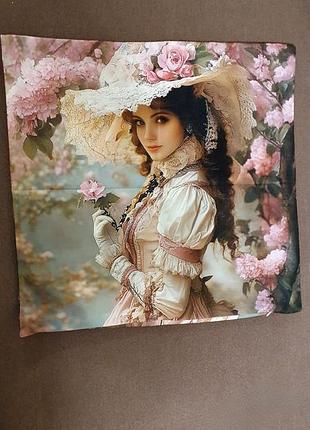 Наволочка на подушку в викторианском стиле 45х45 см