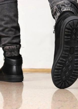 Зимові кросівки шкіряні черевики на хутрі philipp plein zipper leather5 фото