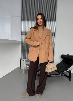 Кашемировый пиджак на подкладке с поясом свободного фасона