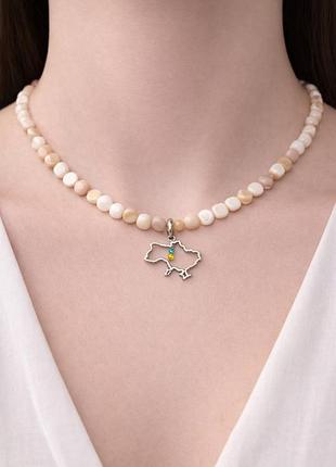 Намисто перламутри срібло 925 циркони