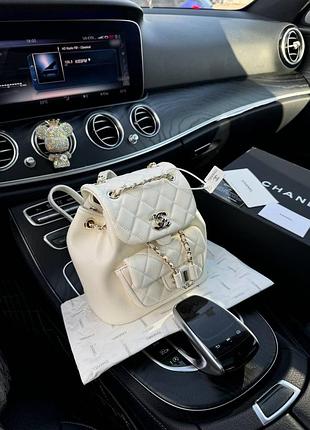 Рюкзак‼️chanel mini backpack white lambskin / женский рюкзак шанель / жіночий білий рюкзак шанель