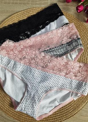 Комплект брендових трикотажних натуральних трусиків розміру xs