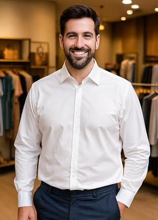 Рубашка мужская marks &amp; spencer белая 2xl 100% хлопок