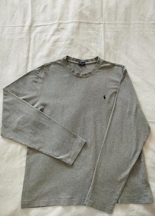 Сірий чоловічий лонгслів, polo ralph lauren, m