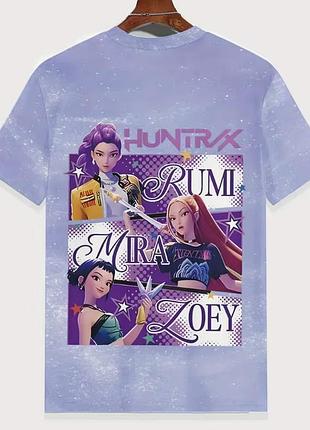 Футболка на девочку с коротким рукавом охотницы на демонов кейпоп kpop demon hunters 9-10 лет