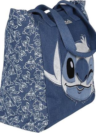 Сумка джинсовая с принтом stitch. 2