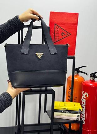 Сумка большая  черная женская guess шопер гесс люкс качество