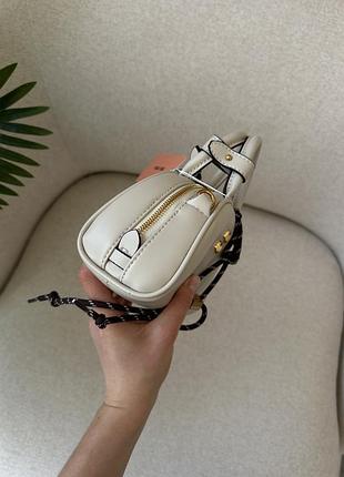 Сумка миу leather top-handle míu bag white 5