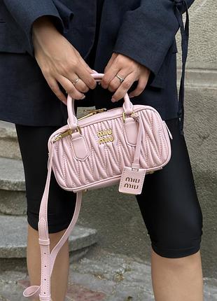 Сумка миу arcadie matelassé миу-миу míu nappa leather bag pink