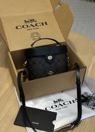 Сумка coach kay crossbody brown in signature canvas