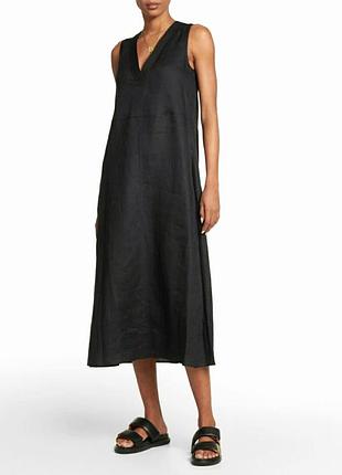 Макси платье max mara leisure black sofocle льняное /0000h/