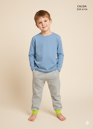 Серые джоггеры calida для мальчика 4 года 104 см трикотажные спортивные штаны