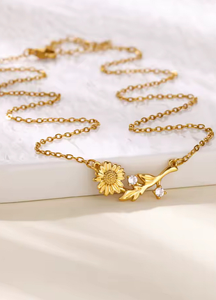 Ланцюжок з квіткою сонях нержавіюча сталь stainless steel