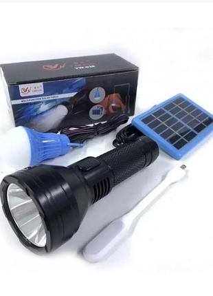 Ліхтарик ручний bailong bl yw-038 hand torch +bulb + solar 8408