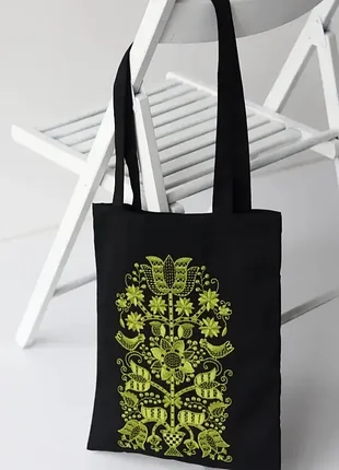 Сумка шоппер с вышивкой