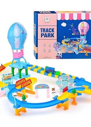 Детский конструктор "парк атраккционов" на 66 деталей, звуковое и световое сопровождение track park 3037