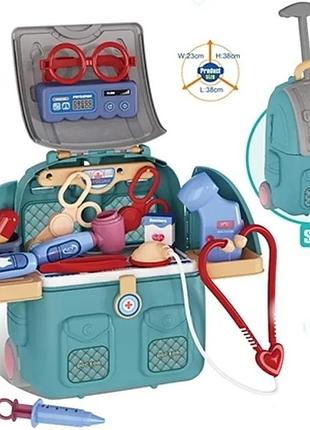 Детский игровой набор доктора в чемодане на колесах medical tools 688-121a