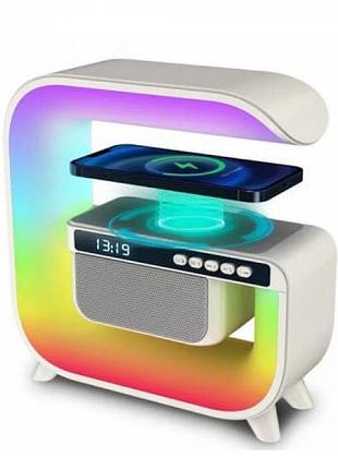 Умная лампа-ночник с bluetooth колонкой и беспроводной зарядкой hm-g3