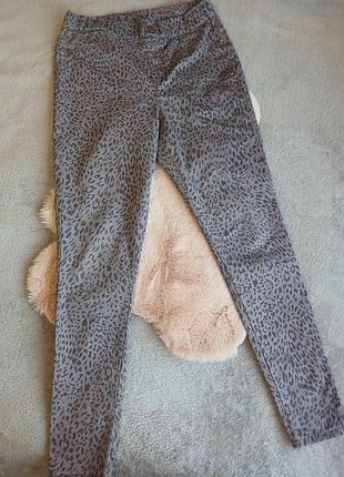 Джинси жіночі скіні від george в леопардовий принт, висока посадка, m