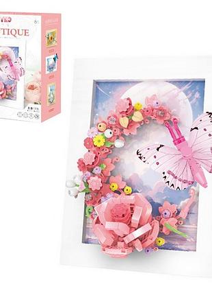 Конструктор «фоторамка. цветы и розовая бабочка», 342 детали, p2278