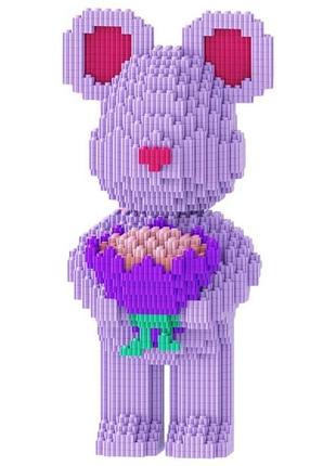 Конструктор «медвежонок тедди flowers», 30 см, 1680 деталей, 9028