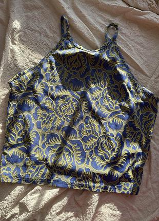 Неймовірний топик топ жовто блакитний у українському стилі м