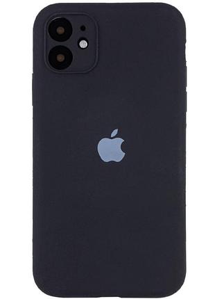 Чехол silicone case full camera protective (aa) для apple iphone 12 (6.1") черный / black