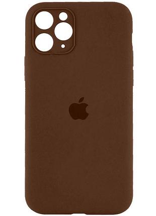 Чохол silicone case full camera protective (aa) для apple iphone 12 pro (6.1") коричневий / brown