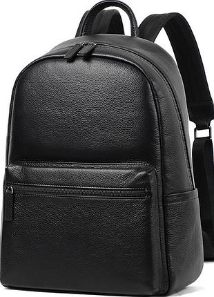 Чоловічий шкіряний рюкзак міський для ноутбука та документів чорний tiding bag 81809