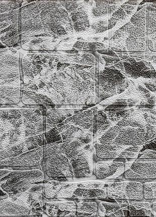 Самоклеящаяся декоративная 3d панель камень черно-белый мрамор 700х700х7мм (154) sw-00000219