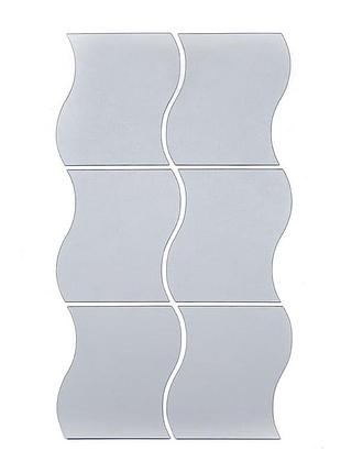 Дзеркальний декор акриловий самоклеючий 140*190мм срібло, 6шт (d) sw-00002510