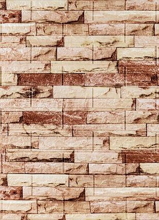 Самоклеющаяся 3d панель 700x770x5мм бежевый екатеринославский кирпич sw-00001375