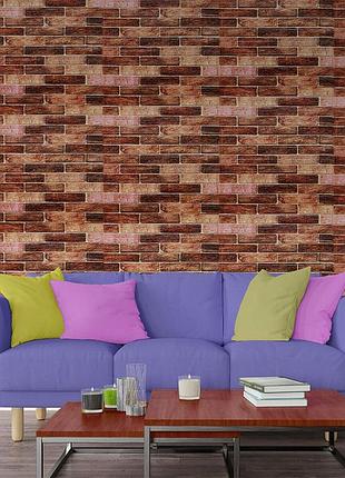 Самоклеющаяся 3d панель 19600х700х3мм коричневый екатеринославский кирпич sw-00001469 6