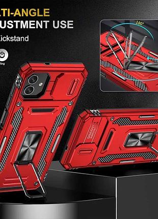 Ударостійкий чохол camshield army ring для samsung galaxy a07 червоний / red 5