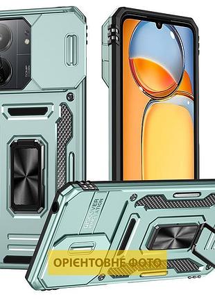 Ударостійкий чохол camshield army ring для xiaomi redmi 15c (global) / poco c85 (global) зелений / light green